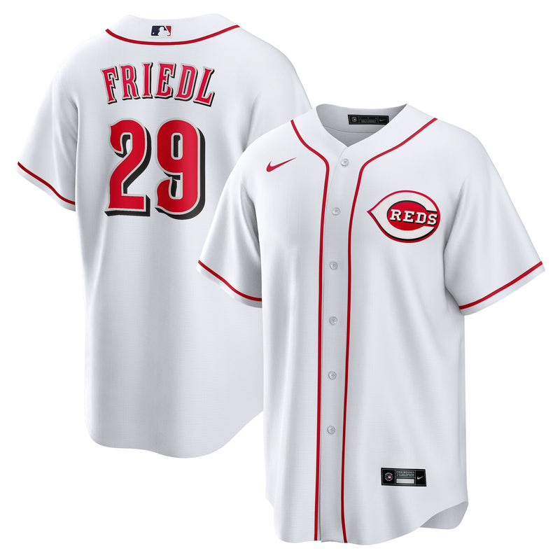 TJ Friedl Cincinnati Reds Baseball Jersey, White Replica Sportswear Jersey Shirt, Lightweight Breathable Athletic Jersey, Casual Gift for Men