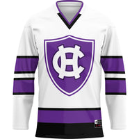 Holy Cross Crusaders Hockey Jersey, White Sportswear Jersey Shirt, Long Sleeve Hockey Sweater Jersey, Casual Gift for Men