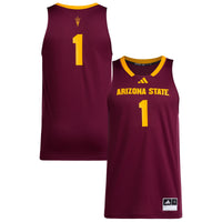 Arizona State Sun Devils Basketball Jersey, Maroon Replica Sportswear Jersey Shirt, Sleeveless Athletic Tank Jersey, Casual Gift for Men