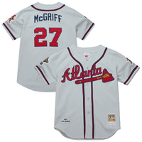 Fred McGriff Atlanta Braves Baseball Jersey, Gray Authentic Sportswear Jersey Shirt, Lightweight Breathable Athletic Jersey, Casual Gift for Men