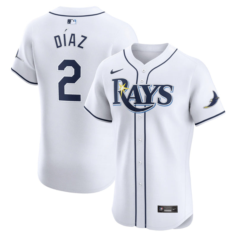 Yandy Diaz Tampa Bay Rays Baseball Jersey, White Elite Home Sportswear Jersey Shirt, Lightweight Breathable Athletic Jersey, Casual Gift for Men