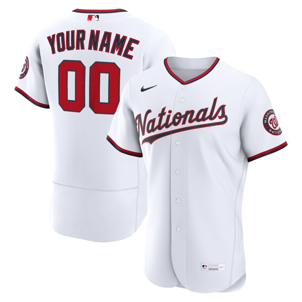 Washington Nationals White Home Authentic Custom Jersey