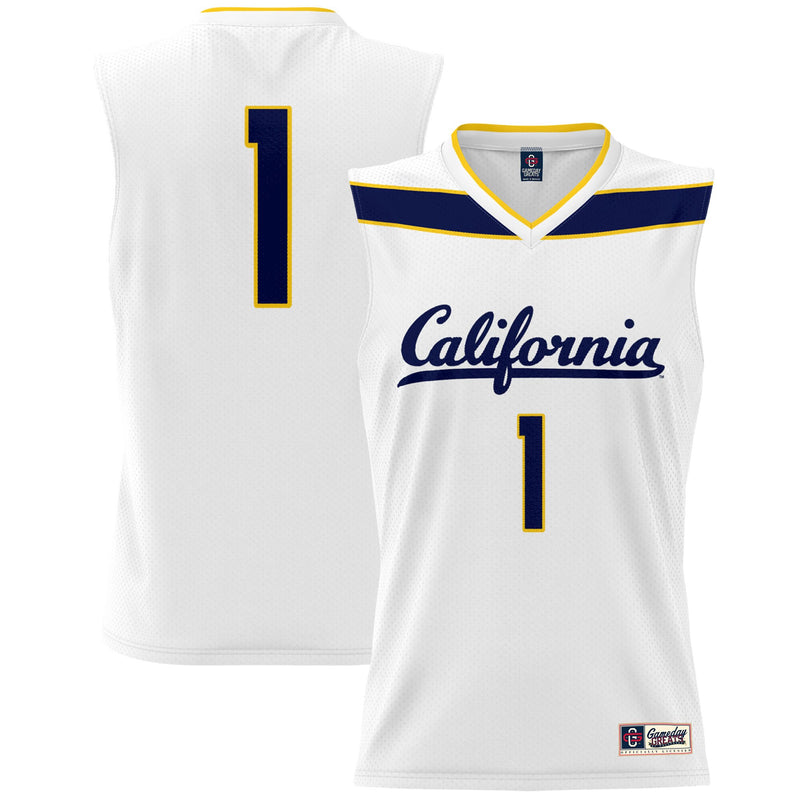 Cal Bears Basketball Jersey, White Fashion Lightweight Sportswear Jersey Shirt, Sleeveless Athletic Tank Jersey, Casual Gift for Men