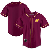 Central Michigan Chippewas Baseball Jersey, Maroon Sportswear Jersey Shirt, Lightweight Breathable Athletic Jersey, Casual Gift for Men
