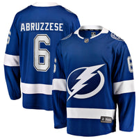Nick Abruzzese Tampa Bay Lightning Hockey Jersey, Blue Breakaway Sportswear Jersey Shirt, Long Sleeve Hockey Sweater Jersey, Casual Gift for Men