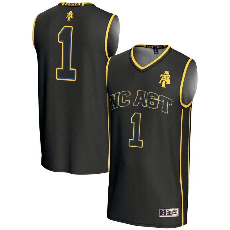 North Carolina A&T Aggies Basketball Jersey, Black Lightweight Sportswear Jersey Shirt, Sleeveless Athletic Tank Jersey, Casual Gift for Men