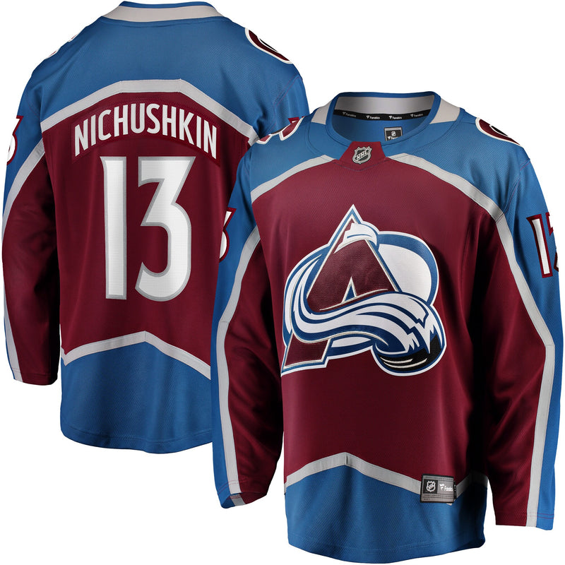 Valeri Nichushkin Colorado Avalanche Hockey Jersey, Burgundy Sportswear Jersey Shirt, Long Sleeve Hockey Sweater Jersey, Casual Gift for Men