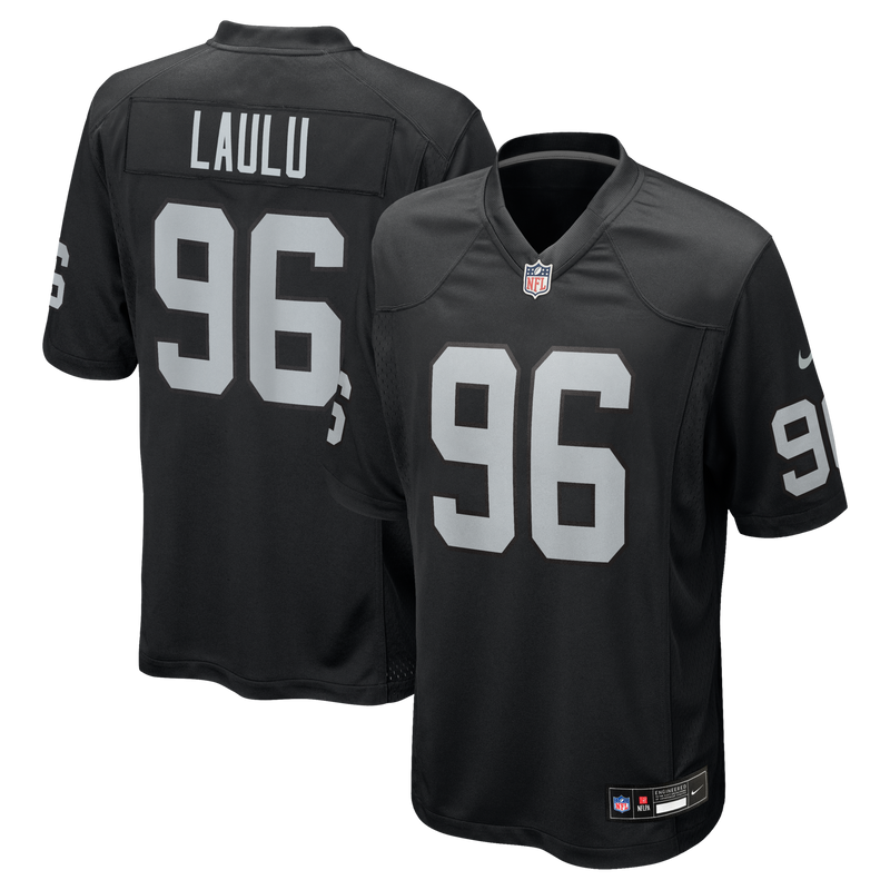 Jonah Laulu Las Vegas Raiders Football Jersey, Black Game Sportswear Jersey Shirt, Lightweight Breathable Athletic Jersey, Casual Gift for Men