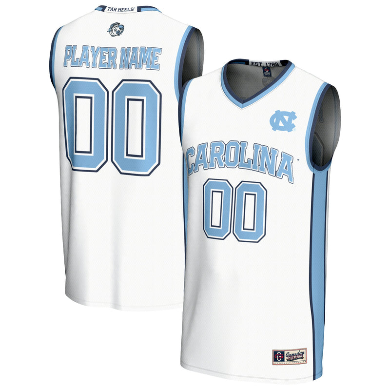 North Carolina Tar Heels Basketball Jersey, White Fashion Sportswear Jersey Shirt, Sleeveless Athletic Tank Jersey, Casual Gift for Men