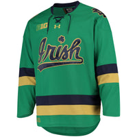 Notre Dame Fighting Irish Hockey Jersey, Green Replica Sportswear Jersey Shirt, Long Sleeve Hockey Sweater Jersey, Casual Gift for Men