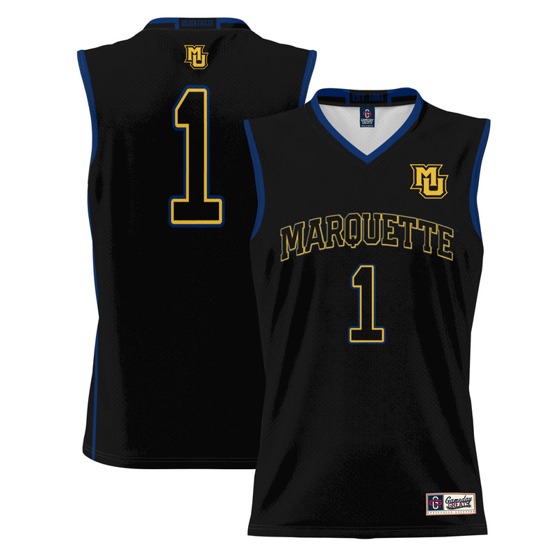 Marquette Golden Eagles Basketball Jersey, Black Lightweight Sportswear Jersey Shirt, Sleeveless Athletic Tank Jersey, Casual Gift for Men