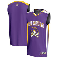 ECU Pirates Basketball Jersey, Purple Sportswear Jersey Shirt, Sleeveless Athletic Tank Jersey, Casual Gift for Men