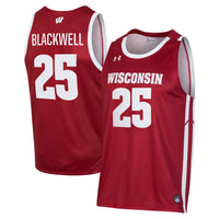 Wisconsin Badgers Basketball Jersey, Red Replica Sportswear Jersey Shirt, Sleeveless Athletic Tank Jersey, Casual Gift for Men, Style 202767435