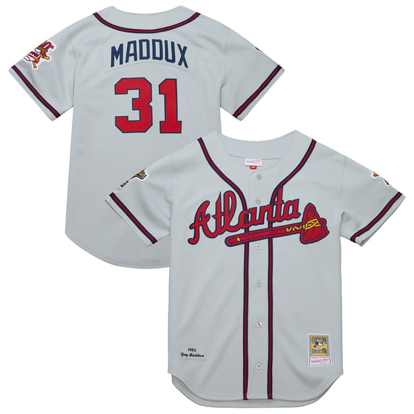 Atlanta Braves Greg Maddux Gray 1995 Throwback Authentic Jersey
