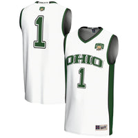 Ohio Bobcats Basketball Jersey, White Lightweight Sportswear Jersey Shirt, Sleeveless Athletic Tank Jersey, Casual Gift for Men