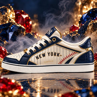 NYY Pinstripes and Gold - Low-Top Sneakers with Quiet Swagger