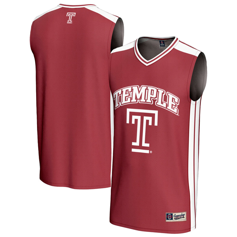 Temple Owls Basketball Jersey, Red Sportswear Jersey Shirt, Sleeveless Athletic Tank Jersey, Casual Gift for Men