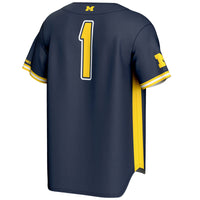 Michigan Wolverines Baseball Jersey, Navy Sportswear Jersey Shirt, Lightweight Breathable Athletic Jersey, Casual Gift for Men, Style 201141761