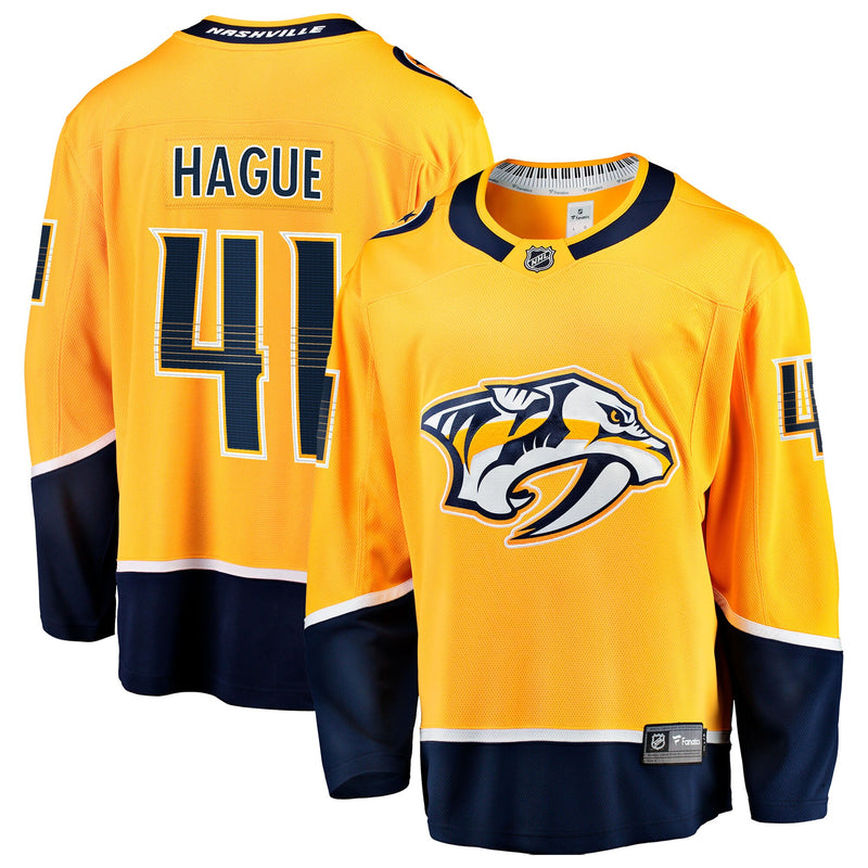 Nicolas Hague Nashville Predators Hockey Jersey, Gold Breakaway Sportswear Jersey Shirt, Long Sleeve Hockey Sweater Jersey, Casual Gift for Men