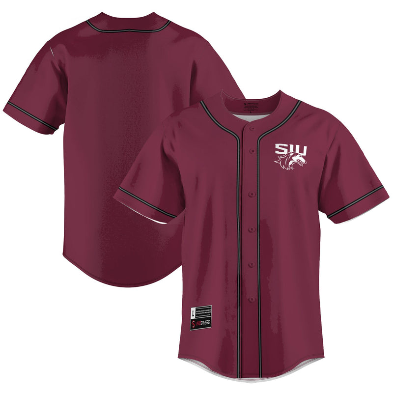 Southern Illinois Salukis Baseball Jersey, Maroon Sportswear Jersey Shirt, Lightweight Breathable Athletic Jersey, Casual Gift for Men