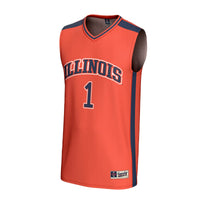 Illinois Fighting Illini Lightweight Basketball Jersey, Orange Sportswear Jersey Shirt, Sleeveless Athletic Tank Jersey, Casual Gift for Men