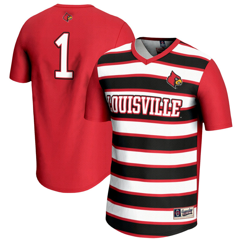 Louisville Cardinals Lightweight Soccer Jersey, Red Fashion Sportswear Jersey Shirt, Lightweight Breathable Athletic Jersey, Casual Gift for Men