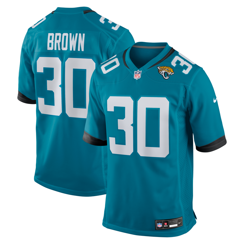Montaric Brown Jacksonville Jaguars Football Jersey, Teal Sportswear Jersey Shirt, Lightweight Breathable Athletic Jersey, Casual Gift for Men