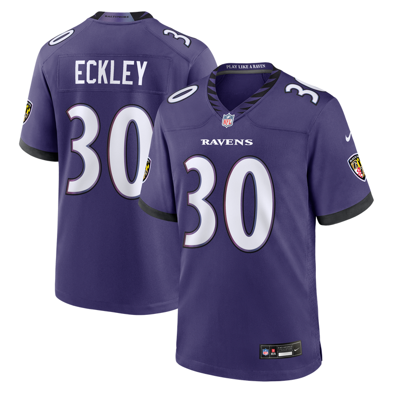 Ryan Eckley Baltimore Ravens Football Jersey, Purple Game Sportswear Jersey Shirt, Lightweight Breathable Athletic Jersey, Casual Gift for Men