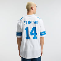 Amon-Ra St. Brown Detroit Lions Football Jersey, White Game Sportswear Jersey Shirt, Lightweight Breathable Athletic Jersey, Casual Gift for Men