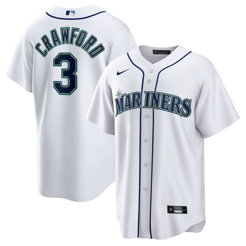 JP Crawford Seattle Mariners Baseball Jersey, White Replica Sportswear Jersey Shirt, Lightweight Breathable Athletic Jersey, Casual Gift for Men