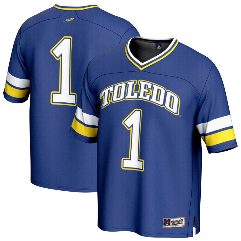 Toledo Rockets Football Jersey, Navy Fashion Lightweight Sportswear Jersey Shirt, Lightweight Breathable Athletic Jersey, Casual Gift for Men