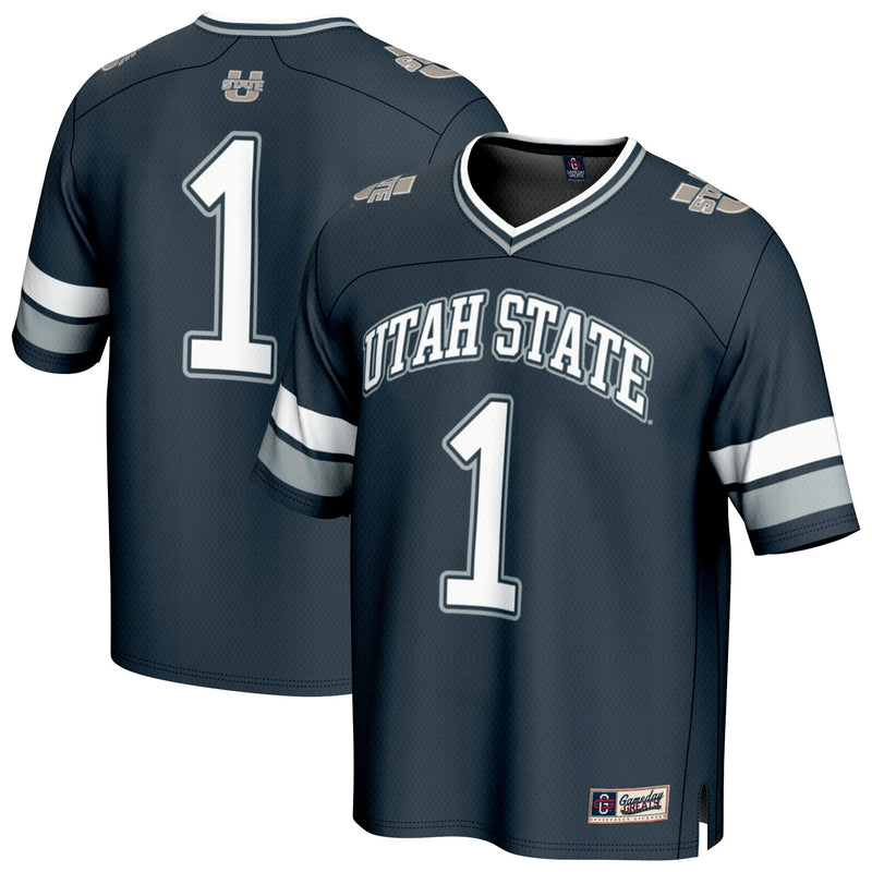 Utah State Aggies Football Jersey, Navy Sportswear Jersey Shirt, Lightweight Breathable Athletic Jersey, Casual Gift for Men, Style 202183805