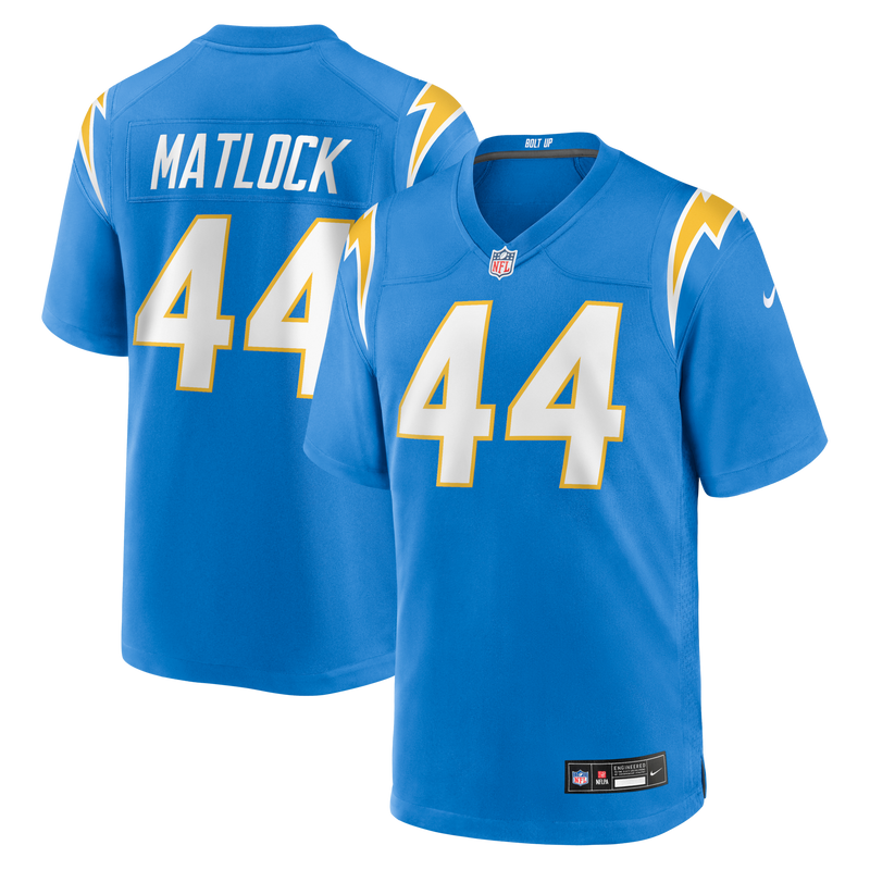 Scott Matlock Los Angeles Chargers Football Jersey, Sportswear Jersey Shirt, Lightweight Athletic Jersey, Casual Gift for Men, Style 202226604