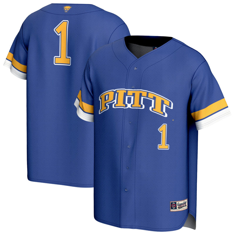 Pitt Panthers Lightweight Collegiate Baseball Jersey, Royal Sportswear Jersey Shirt, Lightweight Breathable Athletic Jersey, Casual Gift for Men