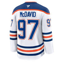 Connor McDavid Edmonton Oilers Hockey Jersey, White Premium Away Sportswear Jersey Shirt, Long Sleeve Hockey Sweater Jersey, Casual Gift for Men