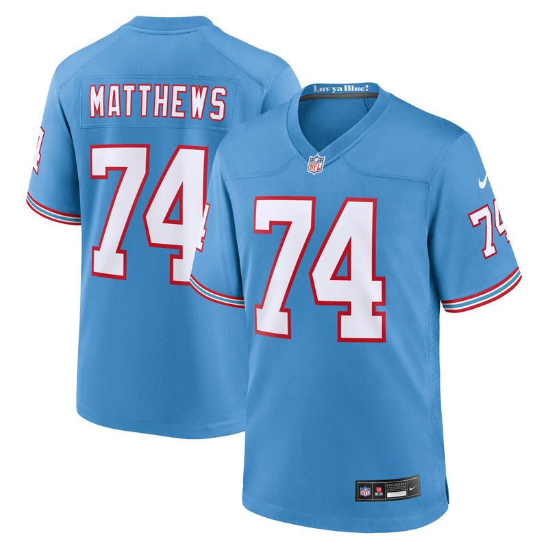 Bruce Matthews Tennessee Titans Football Jersey, Light Blue Sportswear Jersey Shirt, Lightweight Breathable Athletic Jersey, Casual Gift for Men