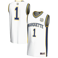 Marquette Golden Eagles Basketball Jersey, White Lightweight Sportswear Jersey Shirt, Sleeveless Athletic Tank Jersey, Casual Gift for Men