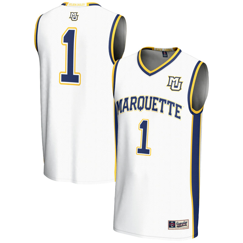 Marquette Golden Eagles Basketball Jersey, White Lightweight Sportswear Jersey Shirt, Sleeveless Athletic Tank Jersey, Casual Gift for Men