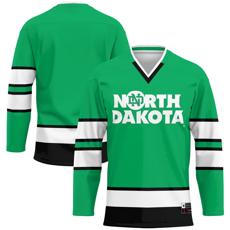 North Dakota Hockey Jersey, Kelly Green Sportswear Jersey Shirt, Long Sleeve Hockey Sweater Jersey, Casual Gift for Men