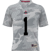 Ohio State Buckeyes Camo Football Jersey, Gray Sportswear Jersey Shirt, Lightweight Breathable Athletic Jersey, Casual Gift for Men