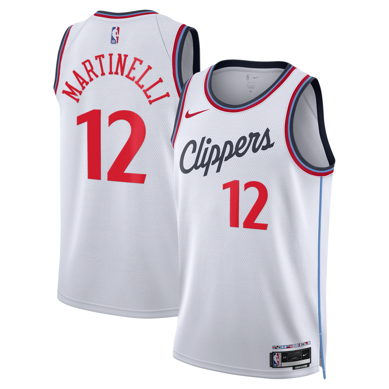 Nick Martinelli Los Angeles Clippers Basketball Jersey, White Sportswear Jersey Shirt, Sleeveless Athletic Tank Jersey, Casual Gift for Men