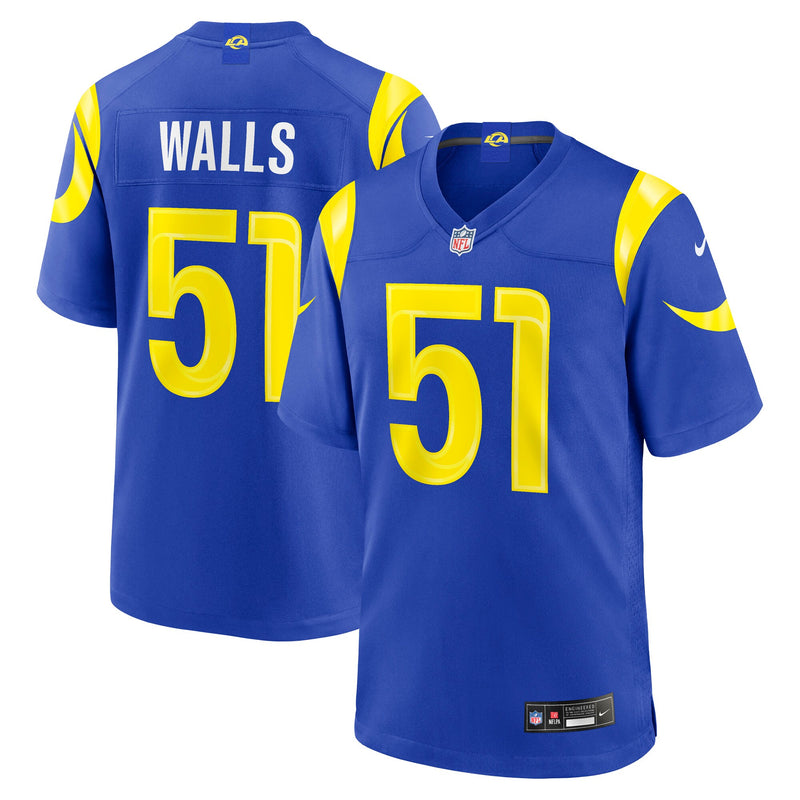 Eddie Walls III Los Angeles Rams Football Jersey, Royal Sportswear Jersey Shirt, Lightweight Breathable Athletic Jersey, Casual Gift for Men