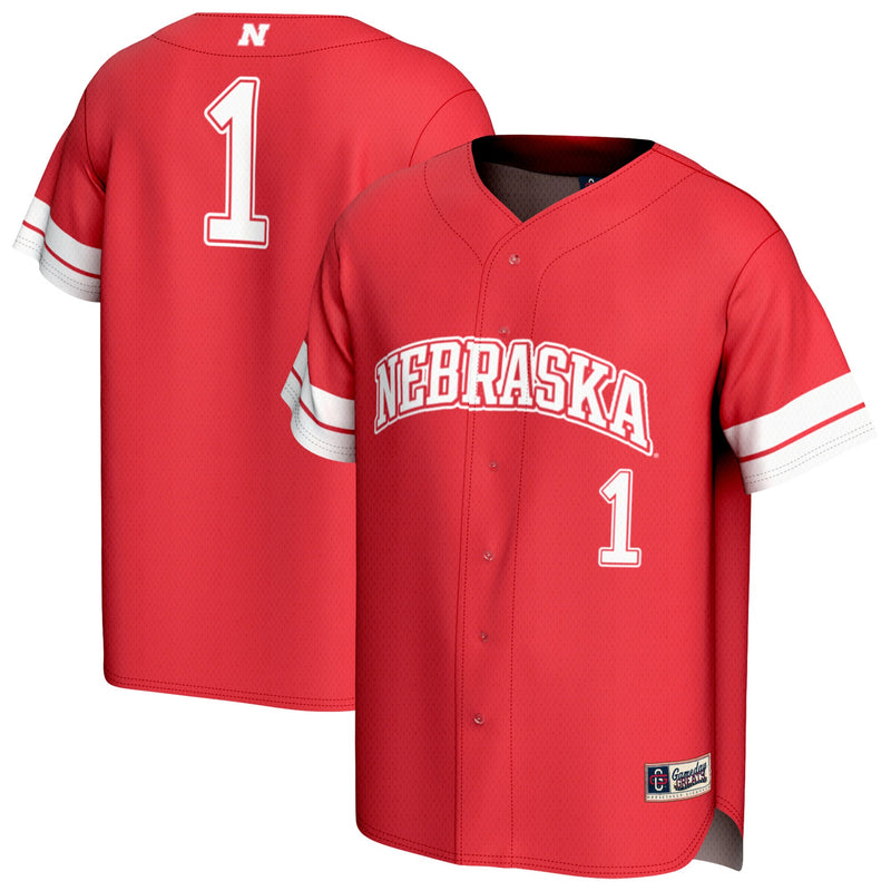 Nebraska Huskers Baseball Jersey, Scarlet Fashion Sportswear Jersey Shirt, Lightweight Breathable Athletic Jersey, Casual Gift for Men