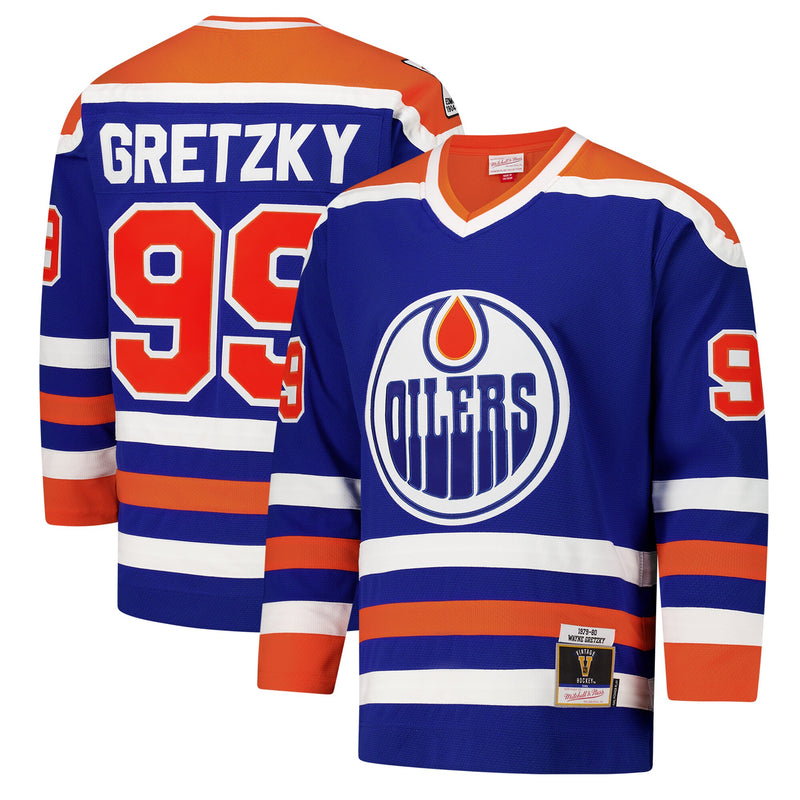 Wayne Gretzky Edmonton Oilers Hockey Jersey, Royal Sportswear Jersey Shirt, Long Sleeve Hockey Sweater Jersey, Casual Gift for Men