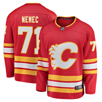 Simon Nemec Calgary Flames Hockey Jersey, Red Breakaway Home Sportswear Jersey Shirt, Long Sleeve Hockey Sweater Jersey, Casual Gift for Men