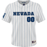 Nevada Wolf Pack Baseball Jersey, White Pinstripe Fashion Sportswear Jersey Shirt, Lightweight Breathable Athletic Jersey, Casual Gift for Men