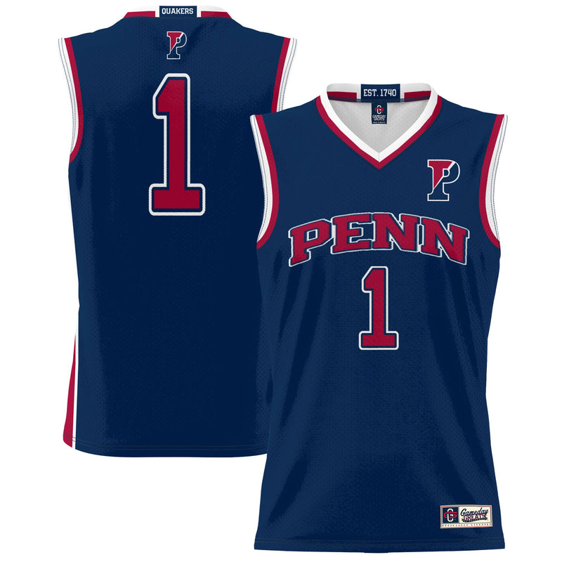 Pennsylvania Quakers Lightweight Basketball Jersey, Navy Sportswear Jersey Shirt, Sleeveless Athletic Tank Jersey, Casual Gift for Men