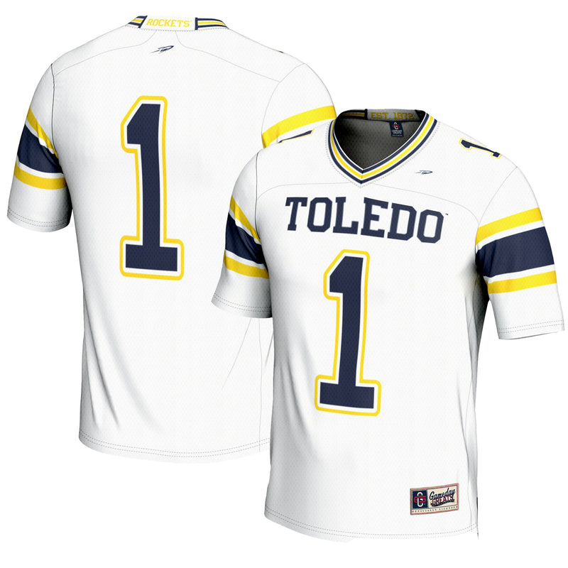 Toledo Rockets Football Jersey, White Sportswear Jersey Shirt, Lightweight Breathable Athletic Jersey, Casual Gift for Men