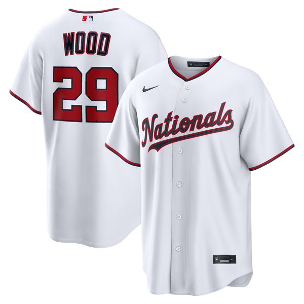 Washington Nationals James Wood White Home Replica Jersey