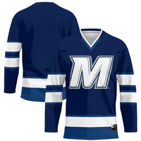 Monmouth Hawks Hockey Jersey, Navy Sportswear Jersey Shirt, Long Sleeve Hockey Sweater Jersey, Casual Gift for Men